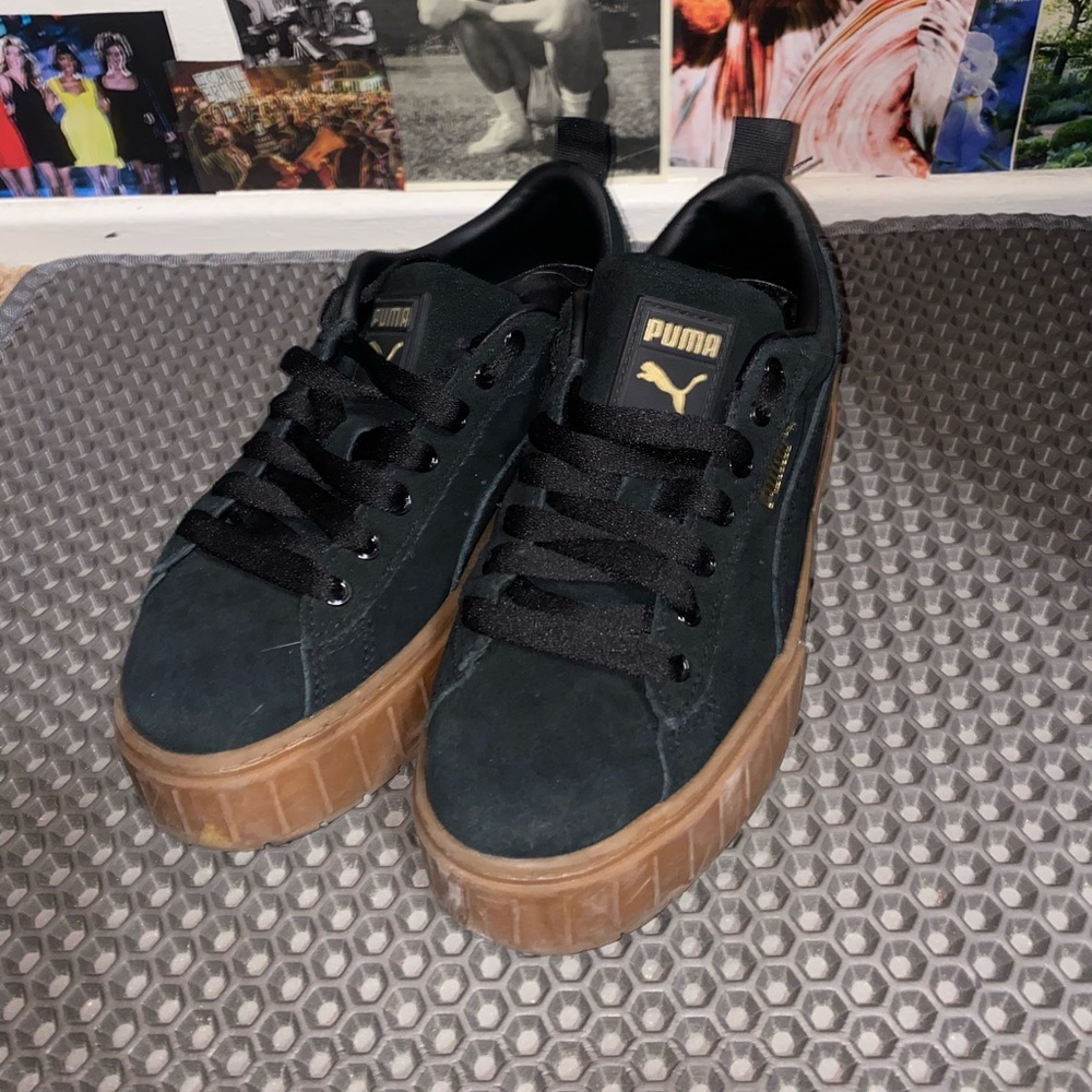 Puma Mayze in Black with Gum Soles
Platform Black Shoes in Size 7.5